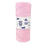 Leviatan Fil Naturel | Cordon Torsadé Simple Super Doux de 200 m | Corde en Fil de Coton 100% | Macramé pour Travaux Manuels | Mariage et Décorations de Noël | 3 mm x 200 m | Rose