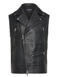 Barrett Leather Biker Vest Black J. Lindeberg