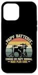 Coque pour iPhone 12 Pro Max Papy Batterie Retro Humour Cadeau Musicien À La Batterie