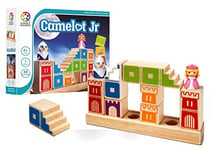 SmartGames - Camelot Jr - Jeu de Réflexion en Bois - Aide le Chevalier à Rejoindre sa Princesse - 48 Défis de Différents Niveaux - 1 Joueur - A Partir de 4 Ans, Blanc.