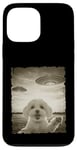 Coque pour iPhone 13 Pro Max Caniche maltais selfie vieux téléphone photo drôle observation OVNI