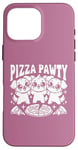 Coque pour iPhone 16 Pro Max Pizza Party Pizza Pawty Three Dogs Funny Pun amoureux des chiens