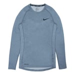 Nike M NP Top LS Tight T-Shirt à Manches Longues Homme, Smoke Grey/Lt Smoke Grey/(Black), FR : XL (Taille Fabricant : XL-T)