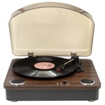 Platine Vinyle, BESCOST Tourne-Disque à 3 Vitesses 33/45/78, Haut-parleurs Intégrés, Enregistrement USB, Phonographe Vintage en Bois