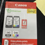 Canon PG-545/CL-546 2 Ink Cartridge and Photo Paper Value Pack New!!!