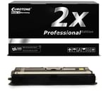 2x PRO Cartridge BLACK for Konica Minolta Magicolor 1650-EN