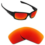 Hawkry Polycarbonate Replacement Lenses for-Oakley Fives Squared -Fire Red