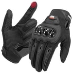 KEMIMOTO Gants Moto Été Homme, Gants de Moto Homologués Knuckle Protection Respirant à Écran Tactile, Plein Doigt Gants Moto Scooter pour la Course de Moto, VTT, Escalade, Chasse et Motocross