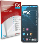 atFoliX 3x Screen Protector for Xiaomi Poco X5 Pro 5G clear