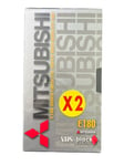 2 Pack Mitsubishi E180 Blank Black Diamond VHS Video Tapes Brand New & Sealed