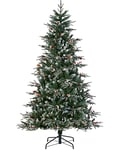 WeRChristmas Pre-Lit Frosted Norwegian Spruce Christmas Tree, 350 Warm White LED Lights, Green, 6 ft / 1.8 m