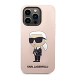 Karl Lagerfeld Nestemäinen silikoni Ikonik NFT iPhone 14 Pro Max Pink