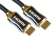 Pro Signal High Speed 4K UHD HDMI Lead with Ethernet, Male to Male, Braided, Gold Plated Connectors, 1m Black