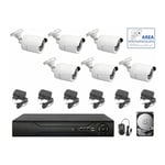 Kit de surveillance vidéo ahd 6 caméras infrarouge 5 mpx ip dvr 8 canaux hd 500 gb