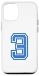 iPhone 14 Pro Number #3 Blue Sport Varsity Number Case