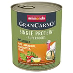 Animonda GranCarno Adult Superfoods 6 x 800 g - Kalkon & mangold, nypon, linfröolja