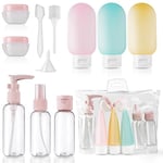 11 Pcs Flacon Voyage, Kit Voyage Accessoires 30/50/60/80 ML, Flacon Voyage Avion pour Remplir Les Articles De Toilette, Shampoing avec Distributeur à Pompe,Vaporisateur Transparent,Petit Pot De CrèMe