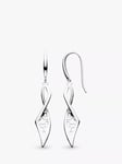 Kit Heath Blossom Flourish Twist Drop Earrings, Silver