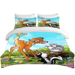 Y1620 Lakanat Anime 3D Peitto Bambi Vuodevaatteet Setti, Lasten Pehmeä Lakanat ,S_240x260cm 94x102in