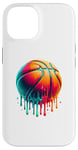 Coque pour iPhone 14 Coloré Joueur de Basket Panier Panier