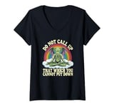 Womens Cthulhu Mythos Quote, Retro Yoga Cthulhu V-Neck T-Shirt