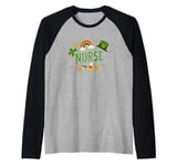 St Patricks Day Nurse Raglan Baseball Tee