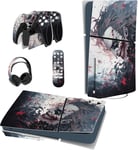 Autocollant Pour Ps5 Slim Console Standard Sticker Skin Pour Ps5 Slim Disc Edition,Kit D'autocollants Accessoires Pour Ps5 Manette Pour Ps5 Télécommande&casque&station De Charge-Clown Tueur