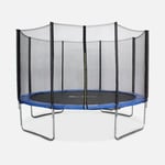 Trampoline rond D. 370cm bleu avec son filet de protection - Saturne - Trampoline de jardin 370 cm 3m , Qualité PRO. , Normes EU