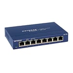 NETGEAR (GS108) Switch Ethernet 8 Ports RJ45 Métal Gigabit (10/100/1000), switch RJ45 Métal, Positionnement sur un bureau ou un mur, Protection ProSAFE, Garantie à Vie Idéal pour les PME et TPE