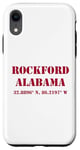 Coque pour iPhone XR Rockford Alabama Coordonnées Souvenir