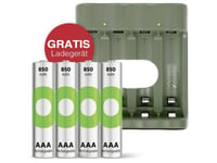 Gp Promotion Gratis Laddare Usb-Modell Laddare Gp B441 Inkl. 4X Aaa Uppladdningsbart Batteri Genopladeligt Aaa-Batteri Nimh 850 Mah 1,2 V 1 Set