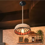 Wottes - Suspension Luminaire Rétro Lustre en Fer Corde de Chanvre Lampe Cage pour Salon Cuisine Bar Café 30cm - Brun