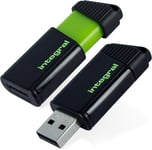 Clé 128 Go Pulse USB 2.0 - Protection intégrée Ouverture/Fermeture Slide - Vert Fluo