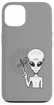 iPhone 13 Funny and cute Grey Alien "No" V-Finger Gesture Case