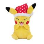 Pokemon Holiday Pikachu (Red Santa Hat with Stars) Plush New(hat easily removed)