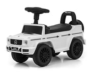 Milly Mally Mercedes-AMG G350d voiturette Porteur pour Enfants à partir de 1 an Interactive avec klaxon et Sons de Moteur Cadeau pour garçons Blanc S