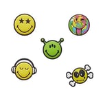 Crocs Unisex's Smiley 5 Pack Shoe Charms, One Size