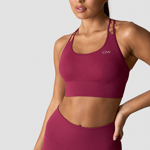 Ribbed Define Seamless Sports Bra, Magenta Rose