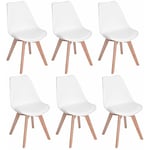 6× chaises de salle à manger design contemporain scandinave-blanc