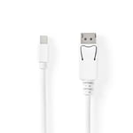 Mini Displayport-kabel | DisplayPort 1.4 | Mini DisplayPort Hane | DisplayPort Hane | 48 Gbps | Nickelplaterad | 2.00 m | Rund |