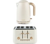 SALTER COMBO-9355 Pebble Jug Kettle & 4-Slice Toaster Bundle - Stone, Cream