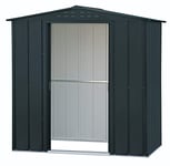 Duramax TOP Shed 6 x 4 (2.48 m2) Metal Garden Storage Shed, Made of Hot-Dipped Galvanized Steel, Strong Reinforced Roof Structure, Maintenance-Free & Weatherproof Metal Garden Shed, Anthracite