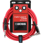 Boss BIC-10A-RD 3m instrumentkabel Vinklet/rett 1/4" jack, red