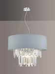 Där Halle Crystal Chandelier Ceiling Light, Clear/Grey