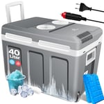 KESSER® Glacière à roulettes 40L | pour garder au chaud et refroidir | Glacière thermoélectrique | 12 Volts et 230 Volts| Mini-réfrigérateur | Thermobox pour voiture| bateau et camping | EEK A++