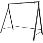 Goplus - Portique Balançoire Extérieur,Support Balançoire Porche en Métal, Cadre de Balançoire, 4 Anneaux de Suspension, pour Patio, Intérieur et