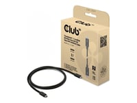 Club 3D - Thunderbolt-Kabel - 24 Pins Usb-C (Han) Til 24 Pins Usb-C (Han) - Usb 3.2 Gen 2 / Usb4 / Thunderbolt 3 / Thunderbolt 4 / Thunderbolt 5 - 1 M - 8K240hz (7680 X 4320) Støtte , 4K540hz Støtte, Usb Power Delivery (240 W) - Sorter