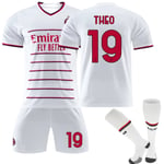 AC Milan tröja 22 23 fotbollströja set NO.19 Theo 20(115-125cm)