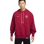 Nike Mens FC Barcelona Dri-Fit Loose Fit Dark Red Zip-Up Hoodie material_cotton - Size Medium