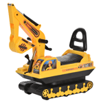 HOMCOM Kids Ride On Digger Excavator - Toddler Toy Tractors Walker, Storage Bask